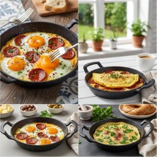 Uravas Store Deconox 2'li Granit Alüminyum Döküm Sahan Seti | Yapışmaz Yumurta & Kızartma Tavası | Granit Omlet Tavası (18CM + 20CM) | Eşit Isı Dağılımı ve Dayanıklı (18CM 1 Adet)