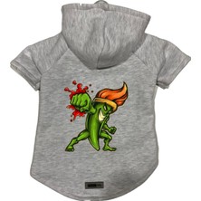 Uravas Store Monopetz Kapişonlu Polar Sweatshirt Köpek ve Kedi Kıyafeti & Elbisesi Gri Brush Fighter Xl