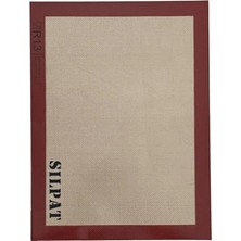 Uravas Store Silikon Pişirme Matı, Turuncu Kenarlı, Yapışmaz Fırın Tepsisi Altlığı