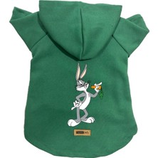Uravas Store Monopetz Kapişonlu Polar Sweatshirt Köpek ve Kedi Kıyafeti & Elbisesi Yeşil Yeni Bugs Bunny Xl