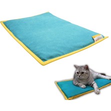 Uravas Store Pawdaz Serin (60X40CM) - 4 Mevsim Kedi/köpek Matı, Sıcak Veya Soğuk Kullanılabilen Minder Yatak (Petrol)