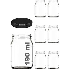 Uravas Store Afracam 190 ml Şeffaf Kavanoz 190 cc Konserve Metal Kapaklı Cam Kavanoz 6 Adet