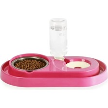 Uravas Store Tineke Hazneli Çelik Taslı Kedi-Köpek Mama ve Su Kabı Seti 500ML (Mor)