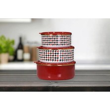 Uravas Store Pr Home Forte Red Emaye Üçlü Saklama Seti