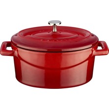 Uravas Store Lava Metal Oval Mini Tencere, Kırmızı