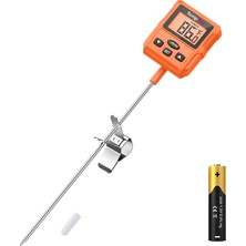 Uravas Store Temppro TP511 Programlanabilir Alarmlı, Ayarlanabilir Işıklı Ekranlı ve Tencere Klipsli Dijital Şeker, Yağ ve Gıda Termometresi (25.4 cm Uzun Prob)