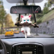 Uravas Store Aputue Araba Süsleri, Sevimli Dal Kedi Araba Pandantifi, Araba Asılı Aksesuarları, Komik Araba Dikiz Aynası Dekoru, Araba Iç Dekorasyonu, Araba Nazarlığı Şirin Araba Ayna Asılı Aksesuarları