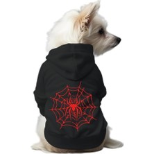 Uravas Store Kedi ve Köpek Kıyafeti & Elbisesi Siyah Hoodie Örümcek Xl