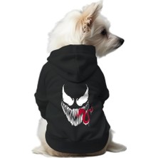 Uravas Store Kedi ve Köpek Kıyafeti & Elbisesi Siyah Hoodie Venom Turuncu Xl