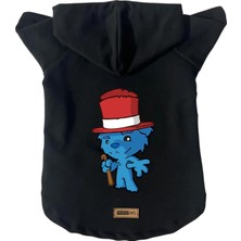 Uravas Store Monopetz Kapişonlu Polar Sweatshirt Köpek ve Kedi Kıyafeti & Elbisesi Siyah Bear Xs