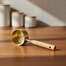 Uravas Store Bambum Escala Ahşap Saplı Gold Ölçü Kaşığı 80 ml