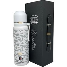 Uravas Store Beşiktaş 650ML Lisanslı Çift Katlı Paslanmaz Çelik Termos 8 Saat Sıcak Soğuk Hediye Kutulu (Beyaz)