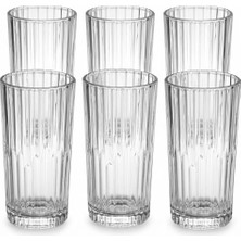 Uravas Store Deconox 6'lı Kesme Kristal Desenli Cam Bardak Seti - Klasik Tasarım Su, Meşrubat ve Ikram Bardağı Takımı (320 Ml)