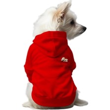 Uravas Store Kedi ve Köpek Kıyafeti & Elbisesi Kırmızı Hoodie Çiçekli Cep S