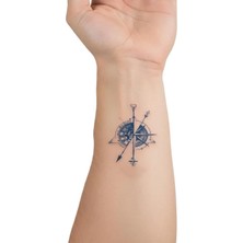 Uravas Store Pusula Yarı Kalıcı El Boyun Bilek Için Aylık Geçici Dövme 12X7 cm