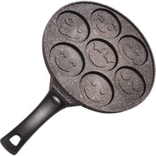 Uravas Store Granit Yüz Emojili Pankek Tava 28 cm Döküm Granit Pankek Tavası