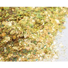 Uravas Store Epoksi Reçine 5gram Chunky Glitter Sim Açık Altın Renk Holografik Glitter Sim Mum Hobi Beton