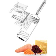 Uravas Store Buffer® Ayarlanabilir 3 Farklı Başlıklı Tutmalı Kaydırmaz Taban Paslanmaz Çelik Sebze Dilimleyici Peynir Rendeleyici Aparat