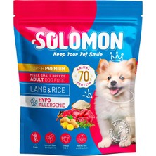 Uravas Store Solomon Yetişkin Ufak Irk Kuzu'lu Süper Premium Köpek Maması 1,5 kg Hipoalerjenik - Düşük Tahıllı - Ufak ve Mini Irk Köpekler Için - Tüy Dökülmesi Önleyici - Minik Taneli Mama