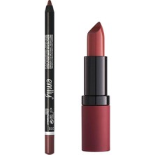 Uravas Store Golden Rose Velvet Matte Lipstick No: 16 ve Emily No: 203 Ruj ve Dudak Kalemi Seti