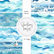 Uravas Store Water Waves Scrapbooking Paper: Decorative Craft Paper Pad Supplies, Junk Journaling, Scrapbooking, & Crafting Projects - Double Sided 8.5 x 8.5"