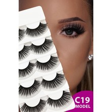Uravas Store Ruby Face Doğal Görünümlü Ipek Bütün 5li Takma Kirpik Seti- 5 Çift Gerçek Takma Kirpik- Model: C19