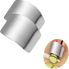 Uravas Store 2li Metal Parmak Koruyucu Hızlı ve Güvenli Kesme Paslanmaz Çelik, Parmak Koruyucu Doğrama Güvenlik Aparatı (2 Adet) Silver