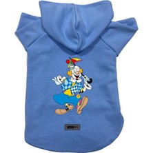 Uravas Store Kapişonlu Polar Sweatshirt Köpek ve Kedi Kıyafeti & Elbisesi Mavi Palyaço L