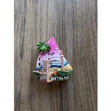 Uravas Store Antalya Buzdolabı Magneti, Renkli Dekoratif Şehir Temalı El Yapımı Turistik Hediyelik Eşya