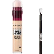 Uravas Store Maybelline New York Instant Anti Age Eraser Kapatıcı 00 Ivory & Mini Tattoo Liner Gel Pencil Makyaj Seti