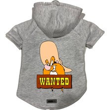 Uravas Store Kapişonlu Polar Sweatshirt Köpek ve Kedi Kıyafeti & Elbisesi Gri J Sam Xs