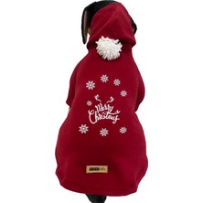 Uravas Store Monopetz Kapişonlu Sweatshirt Köpek ve Kedi Yılbaşı Kıyafeti - Yılbaşı Özel Noel Baba L Beden