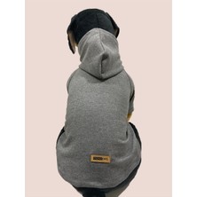 Uravas Store Kapişonlu Sweatshirt Köpek ve Kedi Kıyafeti - Düz Gri L Beden