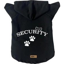 Uravas Store Monopetz Kapişonlu Sweatshirt Köpek ve Kedi Kıyafeti & Elbisesi - Siyah Security Xs Beden