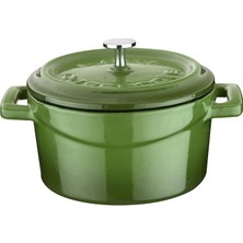 Uravas Store Lava Metal Döküm Mini Tencere, 10 Cm, 0.35 L Hacim, Yeşil