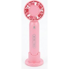 Uravas Store Mini-Fan Taşınabilir El Fanı, Pembe, USB Şarjlı, 3 Kademeli Hız, Masaüstü Standlı, 16 Cm, 3 Kademeli Hız Ayarlı, Pembe