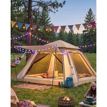 Shopwave Güneşlikli Kamp Çadırı 240X240X160 cm 6 Kişilik Kolay Kurulum Outdoor