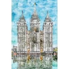 Uravas Store Independently Published Salt Lake City Utah Temple Journal; Watercolor Painting: The Church Of Jesus Christ Of Latter-Day Saints