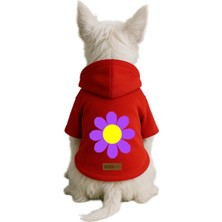 Uravas Store Monopetz Baskılı Içi Polarlı Köpek ve Kedi Kıyafeti & Elbisesi - Kırmızı Renk Kapüşonlu Hoodie BBF1B, M