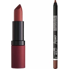 Uravas Store Golden Rose Velvet Matte Lipstick No: 16 ve Emily No: 208 Ruj ve Dudak Kalemi Seti