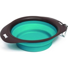 Uravas Store M-Pets On The Road Katlanabilen Mama Kabı (M) 750ML Turkuaz/brown