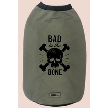 Uravas Store Monopetz Yeni Sezon Köpek ve Kedi Kıyafeti - Koyu Yeşil Bad To The Bone Xl Beden