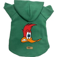 Uravas Store Kapişonlu Polar Sweatshirt Köpek ve Kedi Kıyafeti & Elbisesi Yeşil Pica Pau Xl