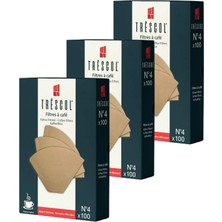 Uravas Store Trescol Kahve Filtresi 4 Numara (Büyük Boy) Naturel Kağıt 3X100 300'LÜ Paket