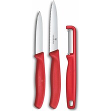 Uravas Store Victorinox 6.7111.33C1 Swiss Classic 3lü Bıçak ve Soyacak Set, Kırmızı
