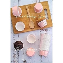 Uravas Store 50'li Soft Pastel Pembe Muffin Cupcake Kalıbı Kek Kapsülü, Muffin Kek Kalıbı, Airfryer Uyumlu