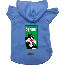 Uravas Store Monopetz Kapişonlu Polar Sweatshirt Köpek ve Kedi Kıyafeti & Elbisesi Mavi Sylvester Xl