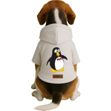 Uravas Store Baskılı Içi Polarlı Köpek ve Kedi Kıyafeti & Elbisesi - Beyaz Renk Kapüşonlu Hoodie B8B3E 2xl