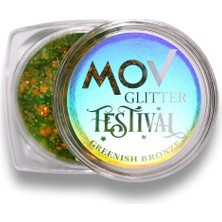 Uravas Store Mov Glitter Festival Greenish Bronze Simli Makyaj Tozu, Holografik Etiketli