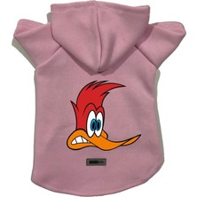 Uravas Store Kapişonlu Polar Sweatshirt Köpek ve Kedi Kıyafeti & Elbisesi Pembe Pica Pau Xl